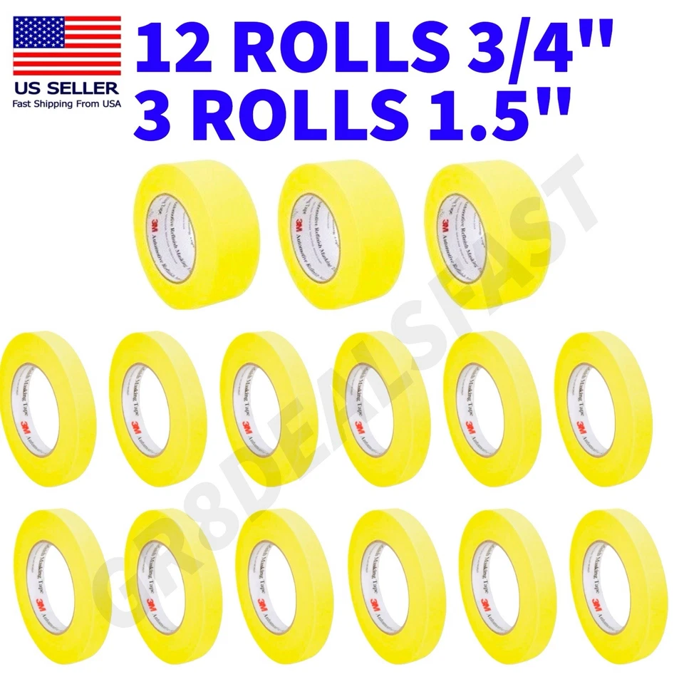 Cinta adhesiva amarilla 3M 06652 (X12) 06654 (X3) acabado automotriz GENUINA 3M 🔥 Foto 1 de 1