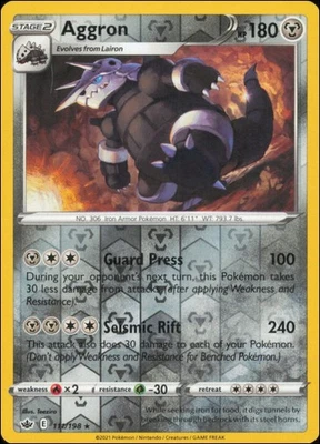 Pokemon - Aggron #111/198 - SWSH06: Chilling Reign Reverse Holo - Image 1 of 2