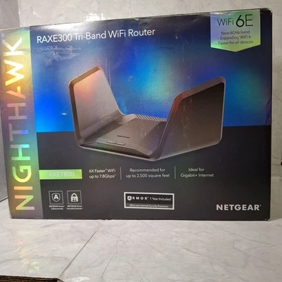 Roteador NETGEAR Nighthawk RAXE300 AXE7800 Tri-Band WiFi 6E - RAXE300-100NAS - Imagem 1 de 4