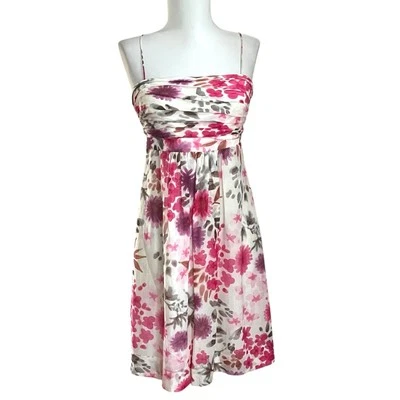 VALE LA PENA Vestido Babydoll Floral Algodón Seda Talla 4 Rosa Fairycore Coqueta De Colección  Foto 1 de 4