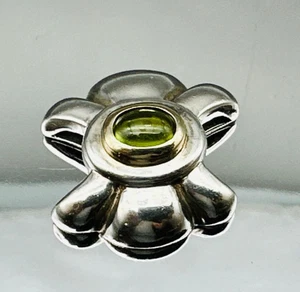 VTG Bayanihan Signed Sterling Silver & 18k Gold w/ Peridot Stone Pendant 10.5 Gr - Picture 1 of 15
