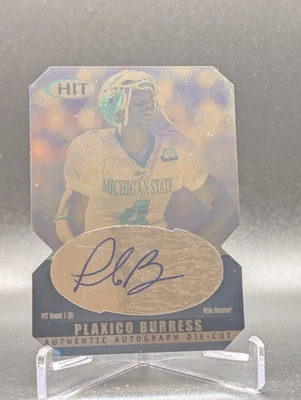 2000 SAGE Hit Auto Emerald Die-Cut Plaxico Burress #A4 Rookie Auto Spartans  - Image 1 of 2