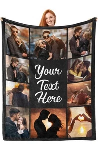Personalized Custom Fleece Blanket with Photo - Family Picture Gift  Soft Throw - Picture 1 of 5