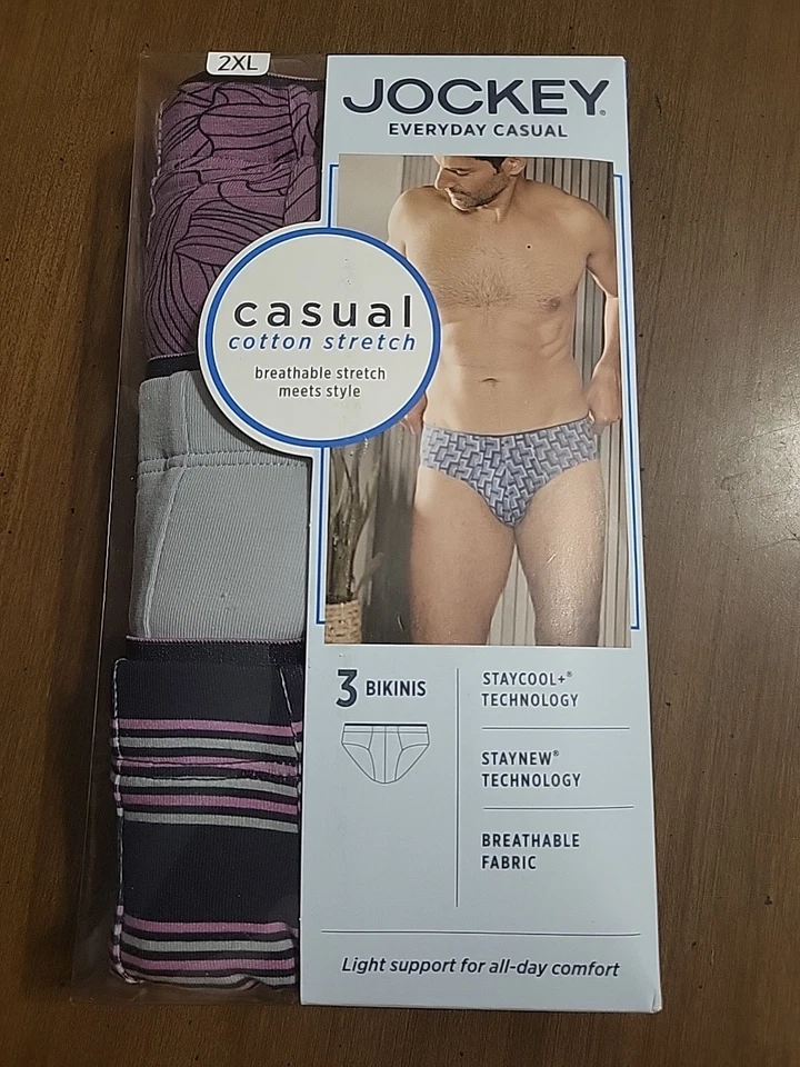 Jockey Men's 3-Pack Casual Cotton Stretch Brief Multi 2XL