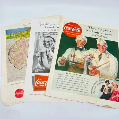 1935,36,57 Coca Cola Coke Soda Pop Original Print Ads 10x13.5” TA8 - Image 1 of 4