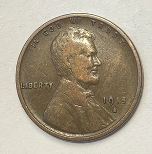 1915-S Lincoln Cent Wheat Penny. VG/F. Nice Chocolate Brown Coin. Better Date - Picture 1 of 2