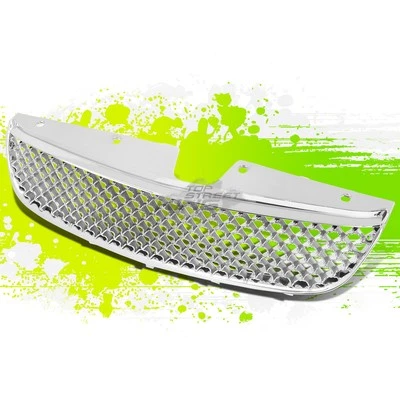Diamond Mesh Design ABS Front Upper Bumper Grille for Chevy Malibu 97-99 Chrome - Image 1 of 4