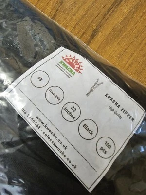 Black Invisible Zips, 22" - Concealed Zippers For Dress,Skirts,Cushions Pack 100 - Image 1 of 4