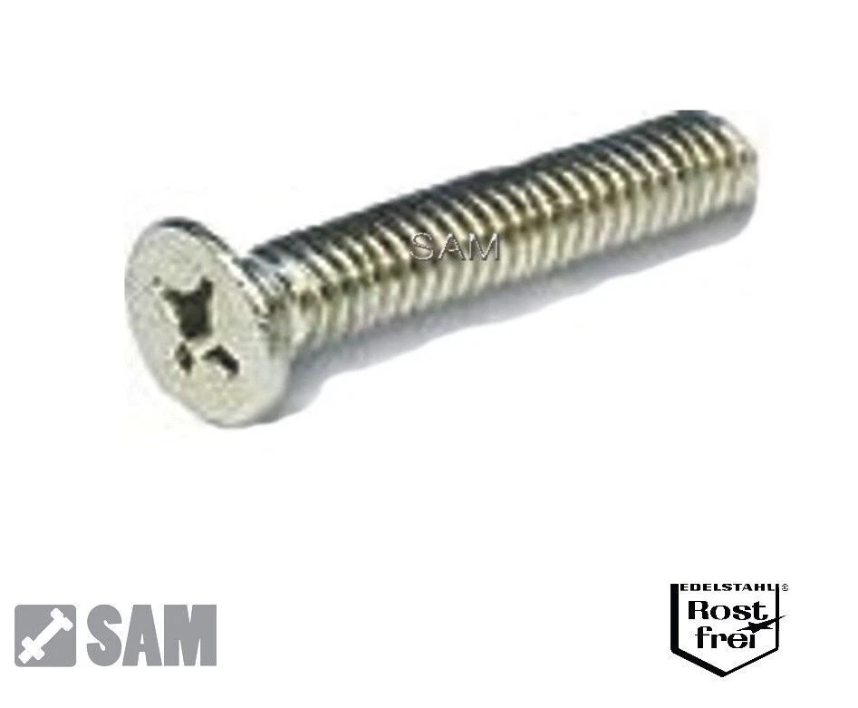 Senkkopfschrauben mit Kreuzschlitz DIN 965 Edelstahl A2 M1,6 - Längen 3-16mm - Bild 1 von 1