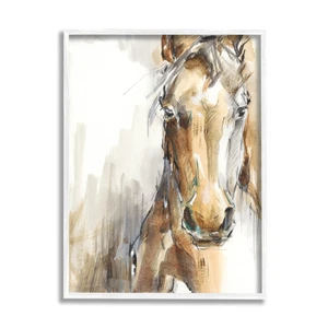 Stupell Industries Horse Portrait Orange Brown Animal Watercolor Painting Fra... - Picture 1 of 10