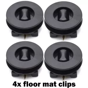 Schwarz Fußmatten Drehknebel Befestigung Halter Clip Automatten 4pcs Universal - Picture 1 of 8