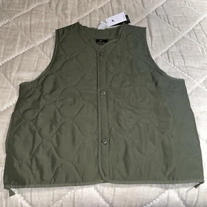 Nuevo L Nike Life Tejido Calce Térmico Caqui Verde Acolchado Chaleco Militar Chaqueta Abrigo - Imagen 1 de 17