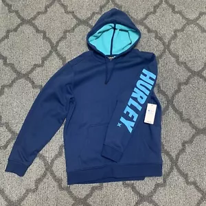 Felpa con cappuccio uomo Hurley Acadia Heat Pullover in pile taglia small blu - Foto 1 di 6