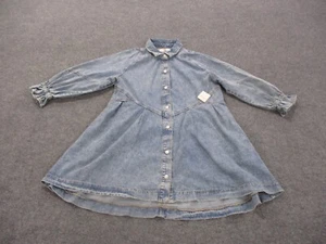 Free People Dress Adult S Denim Chambray Jean Faded Pockets Prairie Womens NEW - Picture 1 of 10