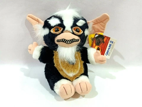 Gremlins 2 Mohawk Black & White Mogwai Jun Planning Sitting Fuzzy Fur Plush Toy Cover