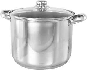 Stainless Steel Large Stock Pot Brew Boiling Stew Cooking Pot With Glass Lid UK - Picture 1 of 7