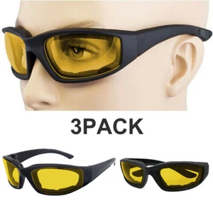3x Motorcycle Riding Glasses Wind Resistant Bike Goggles UV Protection Eyewear - Picture 1 of 18