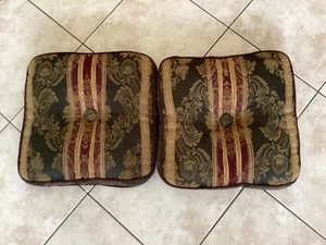 Croscill Majestic Decorative Throw Toss Pillows Set of 2 Square with Buttons EUC - Picture 1 of 4