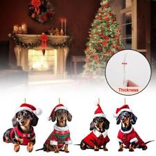 Merry Christmas Dachshund Pendant Ornament Xmas Tree Dog Decoration Hanging R8F5
