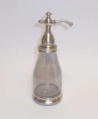 NUEVO CRISTAL TRANSPARENTE GRIS + TONO PLATA ESTILO VINTAGE JABÓN BAÑO, DISPENSADOR COCINA Foto 1 de 4