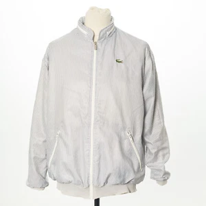 LACOSTE Vintage Tennis Jacket White Striped Men’s Size 5 Made in France - Picture 1 of 6
