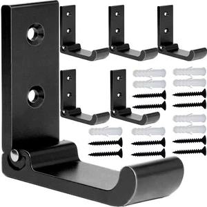 6 Pcs Folding Coat Hooks Wall Mounted for Hanging Bathroom Towels Robes Bags - Picture 1 of 7