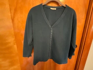 Women's Avalin Teal V-Neck Waffle Weave Top -Small - Picture 1 of 4
