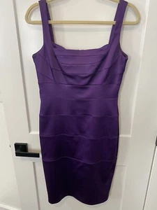 JAX Dress Women's 8 purple Satin Tank Cocktail prom bridesmaid wedding Bodycon - Picture 1 of 4
