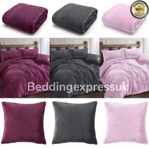 Teddy Fleece Waffle Duvet Cover Set Warm Soft Teddy Waffle Bedding Collection