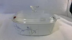 Plato para hornear vintage 1985-95 Corningware A-2-B, 2 litros, iris sombra con tapa A-9-C - Imagen 1 de 10