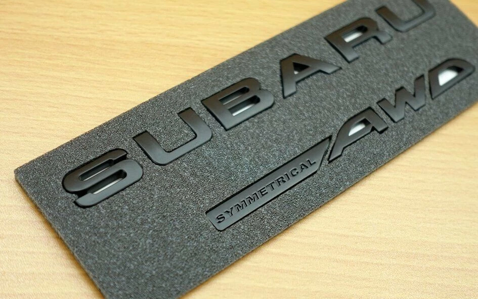 SUBARU WRX STI IMPREZA Matt Black SUBARU AWD Emblem Set - Image 1 of 4