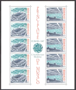 MONACO - 1987 EUROPA - MODERNE ARCHITEKTUR - MIN. BLATT POSTFRISCH NH - Bild 1 von 3