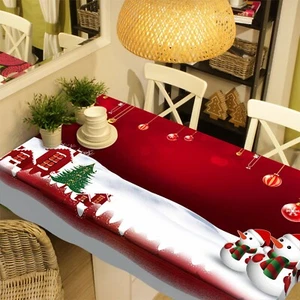 3D Snowman Tree P3678 Christmas Tablecloth Table Cover Cloth Birthday Party Zoe - Picture 1 of 6