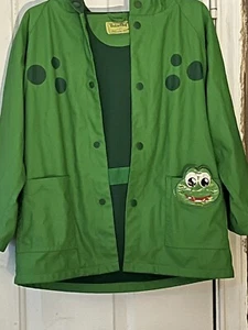 Western Chief Rain Coat Kids Size 6 Green Frog - Picture 1 of 7