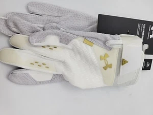 Under Armour Harper Pro 21 Batting Gloves Premium Elite Men’s WHITE Small NWT  - Picture 1 of 6