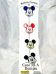 TOPOLINO COPRI BOTTONI GRANDI bambini Walt Disney divertimento carino testa mouse set di 4 - Foto 1 di 2