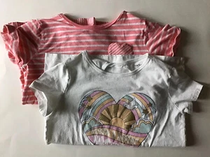 Girls T-shirts Lot of 2 Size 12/12A Carter's Short Sleeve Pink and White Tops - Picture 1 of 12