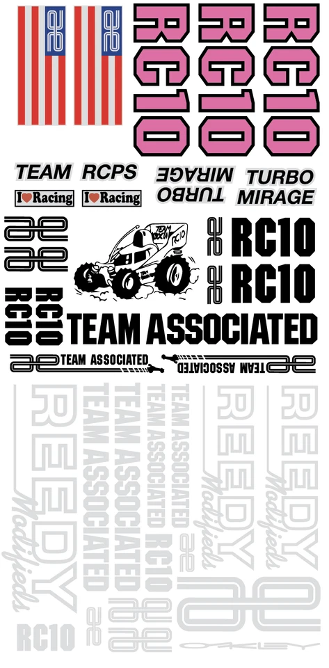 Team Associated Vintage RC10 World's Replacement Boxart Decals - Image 1 of 1