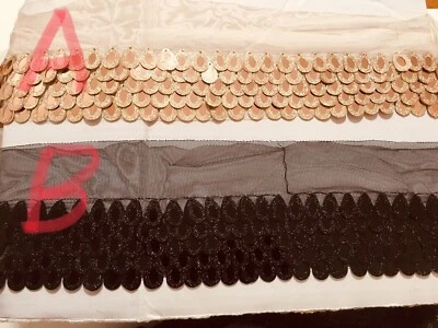 Sequins Mesh Trim for Sewing/Crafts/Dance-wear/4" Wide  - Image 1 of 4