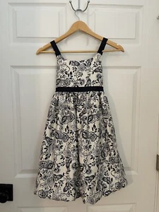 Pippa & Julie Girls 10 Navy Blue Floral Long Party Formal Wedding Dress - Picture 1 of 11