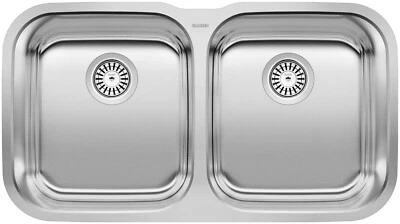 Blanco 441020 Stellar Equal Double Bowl Stainless Steel Sink  Refined Brushed - Image 1 of 4