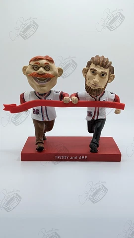 2023 Racing Presidents Bobblehead Teddy & Abe Lincoln Washington Nationals SGA Cover