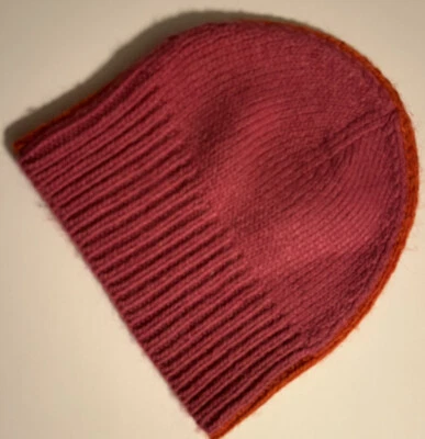 kate spade saturday beanie hat pink orange colorblock alpaca wool blend - Image 1 of 4