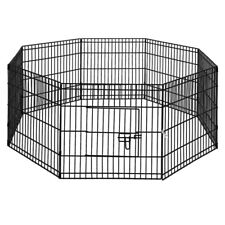 Audza 8 Panels 61cm Dog Foldable Cage - Black
