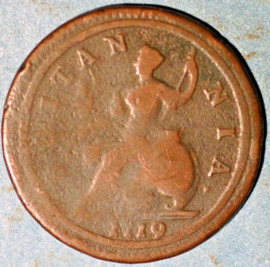 1719 Great Britain 1/2 Penny George I KM# 557 - Picture 1 of 2