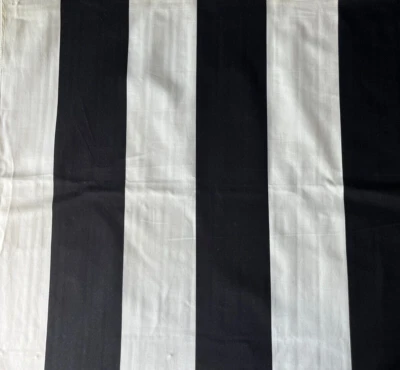 Ralph Lauren Stubbs Club Stripe Ivory/Black  Fabric Remnant 24"x24" - Image 1 of 3