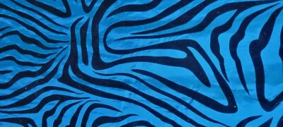 Teal Zebra Print Poly Velvet - Image 1 of 4