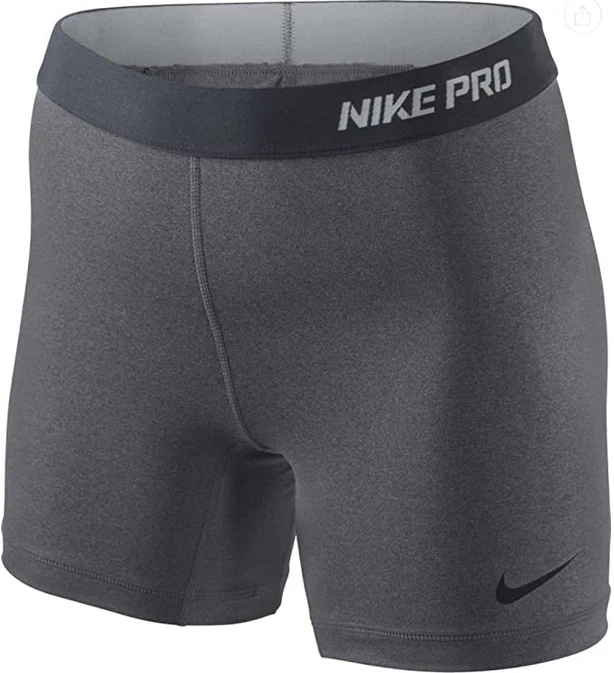 NEW NIKE PRO [XL] Women 5.0" COMPRESSION Yoga/Gym Shorts-Grey/Black 458655-091 - Image 1 of 1