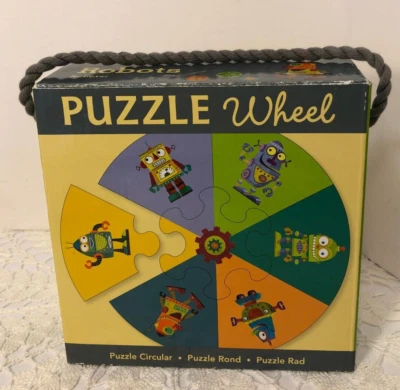 ROBOTS RUEDA COLOR RUEDA ROMPECABEZAS EDAD 2+ ROBOT - 12" Era Espacial - 7 PC ¡DIFÍCIL DE ENCONTRAR! Foto 1 de 4