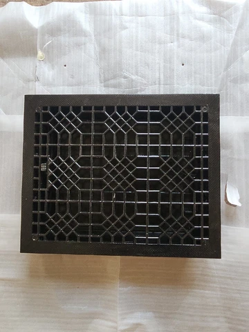 Large Antique Cast Iron Register Heating Grate Vent w/Flaps 17"x14" R.O. 15"x12" Cover